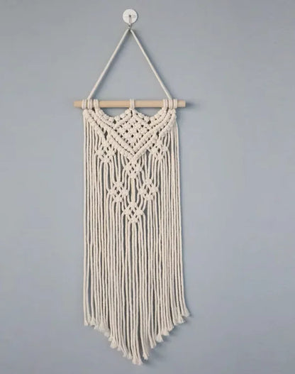 Handwoven Macrame Wall Hanging – Bohemian Cotton Rope Tapestry for Home Décor